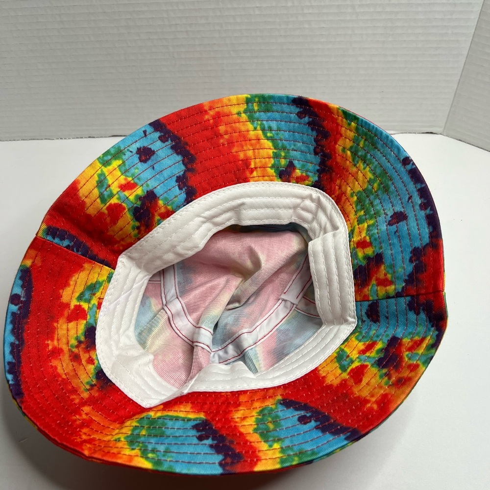 The Best Tour Ever Tour Tie Die Bucket Hat 7 1/2in All Over Print Multicolor EUC - Picture 5 of 6